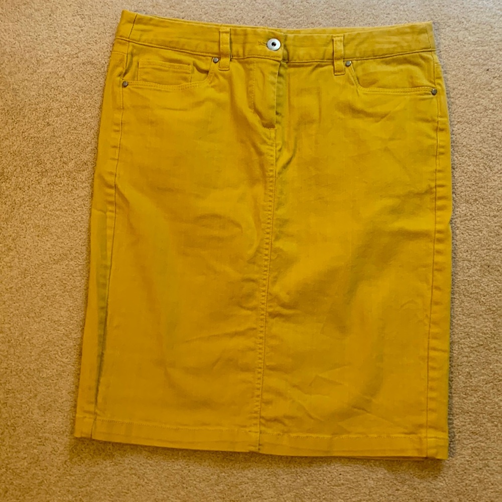 Woman’s Gold Denim Skirt
